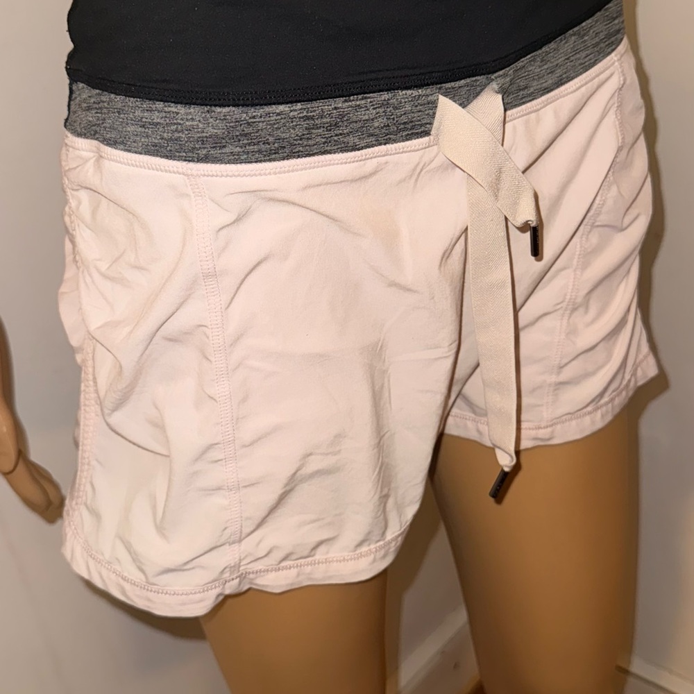 lululemon athletica Light Pink Athletic Shorts with Gray Waistband